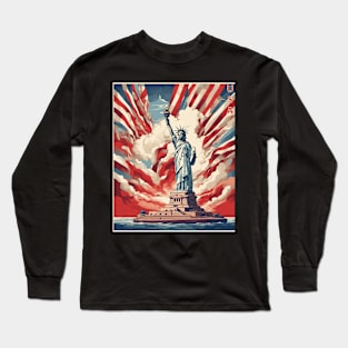 Statue of Liberty Manhattan New York United States of America Tourism Vintage Long Sleeve T-Shirt